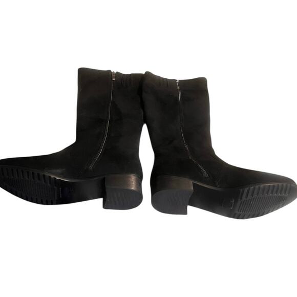 Azura Joulery Tall Shaft Black Sequined Faux Suede Boots Size 41=US 10/10.5 - Picture 1 of 7